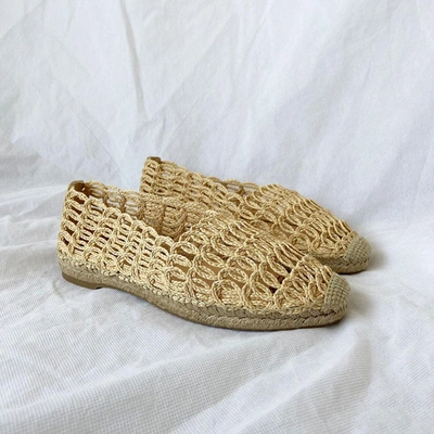 Pre-owned Charlotte Olympia 10mm Woven Raffia Espadrilles, 36 In Brand New-no Tags / 36 / Beige