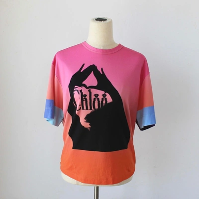 Pre-owned Chloé Chloe Ombre Logo Cotton T-shirt In Default Title