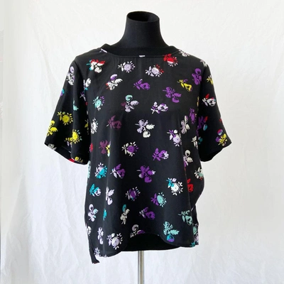 Pre-owned Diane Von Furstenberg Black Multicolor Floral Top In Used / M / Black