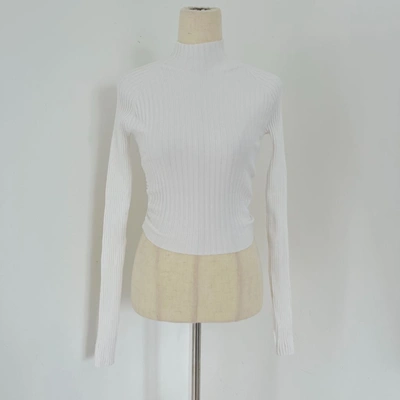 Pre-owned Dion Lee Ridged Long Sleeve Crop Top With Twist Detail On Back In Default Title