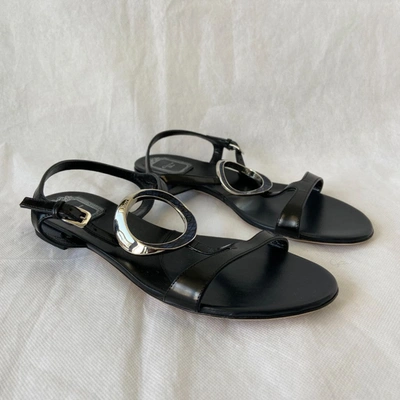 Pre-owned Dior Black Leather And Python Sandals, 39 In Default Title
