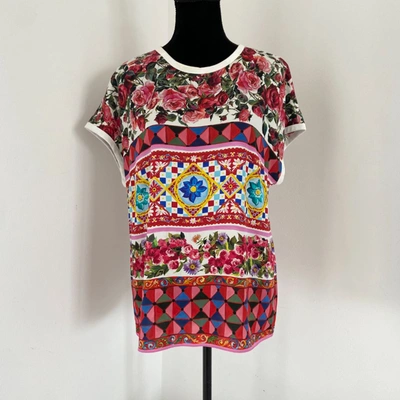 Pre-owned Dolce & Gabbana Floral Printed Xl Top In Default Title