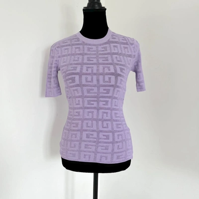 Pre-owned Givenchy Purple 4g Short Sleeve Knitted Top In Default Title