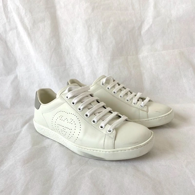 Pre-owned Gucci Perforated Logo Sneakers, 37 In Default Title