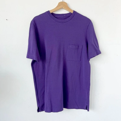 Pre-owned Hermes Hermès "h" Embroidered Purple T-shirt In Default Title