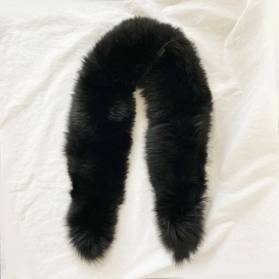 Pre-owned Hermes Black Fox Fur Stole In Brand New-no Tags / 150 X 20 Cm / Black