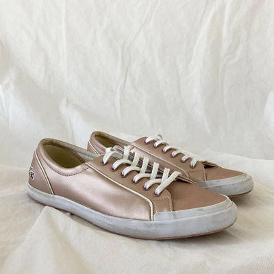 Pre-owned Lacoste Straightset Metallic Lace-up Sneakers, 38 In Used / 38 / Pink