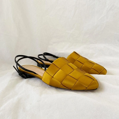 Pre-owned Marco De Vincenzo Basket Weave Yellow Sandals, 36 In Used / 36 / Yellow