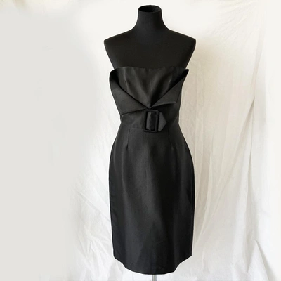 Pre-owned Martin Grant Black Tube Dress With Belt In Used / M / Black