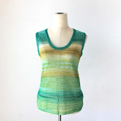 Pre-owned Missoni Crochet Green Sleeveless Top In Default Title