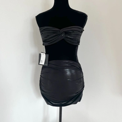 Pre-owned Norma Kamali Black Bra Top With Matching Skirt In Default Title