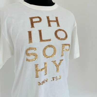 Pre-owned Philosophy Di Lorenzo Serafini Sequins Logo White T-shirt With Gold Shorts In Default Title