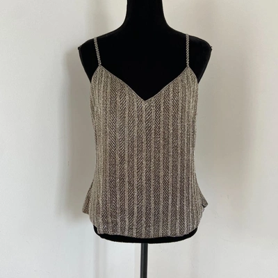 Pre-owned Ralph Lauren Heavily Silver/black Beaded Camisole Top In Default Title