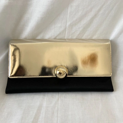 Pre-owned Roger Vivier Gold And Black Satin Flap Clutch In Default Title