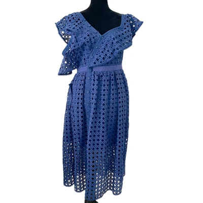 Pre-owned Self-portrait Blue Crochet Dress In Default Title