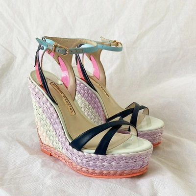 Pre-owned Sophia Webster Leather ‘lucita Malibu' Wedge Sandals, 36 In Used / 36 / Multicolor