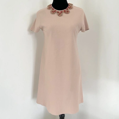 Pre-owned Valentino Pink Beaded Detail Mini Dress In Default Title