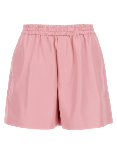Nanushka Faux-leather Boxer Shorts In Pink