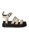 Dr. Martens' Blaire Pisa Leder Plateau Riemensandalen In Beige