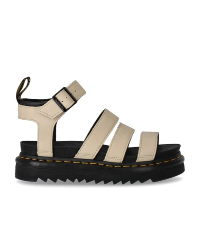 Dr. Martens' Blaire Platform Leather Sandals In Parchment