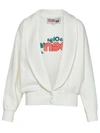 Reina Olga Farrah Logo-embroidered Cardigan In White