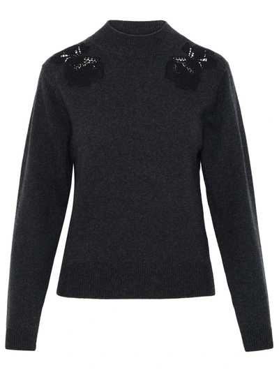 See By Chloé Wool Blend Grey Sweater In Black