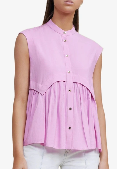 Acler Bullard Top With Pleating Details In Pink
