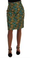 DOLCE & GABBANA DOLCE & GABBANA MULTICOLOR JACQUARD STRAIGHT PENCIL WOMEN'S SKIRT