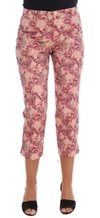 DOLCE & GABBANA DOLCE & GABBANA PINK FLORAL BROCADE CAPRI WOMEN'S PANTS