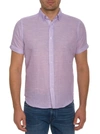 Robert Graham Sloan Short Sleeve Button Down Shirt In Lavender