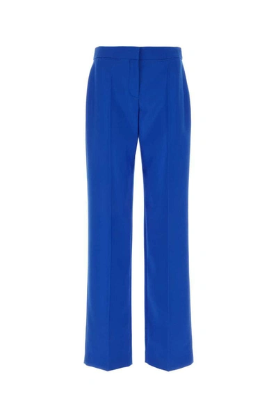 Alexander Mcqueen High Waisted Wool Pants In Galactic Blue