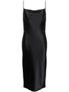 Armarium Midi Silk Slip Dress In Black