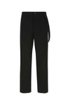 Burberry Black Cotton Wide-leg Pant In Black