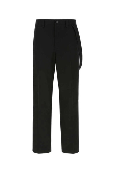 Burberry Men Black Cotton Wide-leg Pant