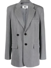 Mm6 Maison Margiela Pinstripe Double-breasted Jacket In Grey