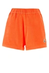 Moncler Elastic Waistband Shorts In Orange