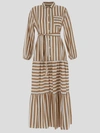SEMICOUTURE SEMICOUTURE STRIPED DRESS WITH BELT