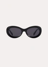 Totême The Ovals Sunglasses Black In Black