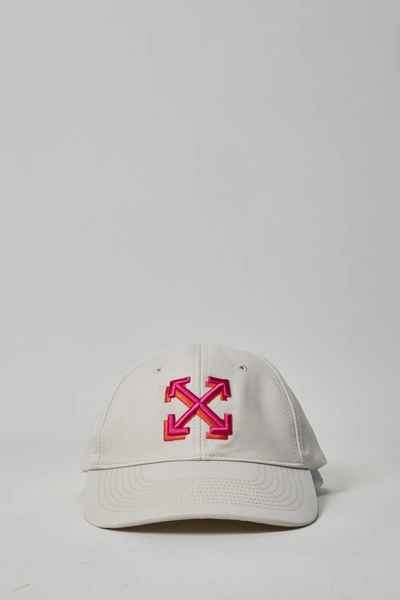 Off-white Arrows Cotton Baseball Cap In Beige