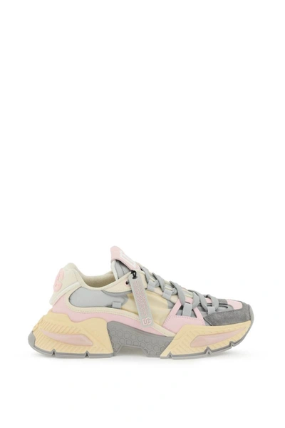 Dolce & Gabbana Airmaster Sneakers In Grey,beige,pink