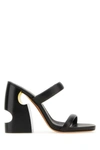 Off-white Tonal Meteor Block Leather Mules In Black