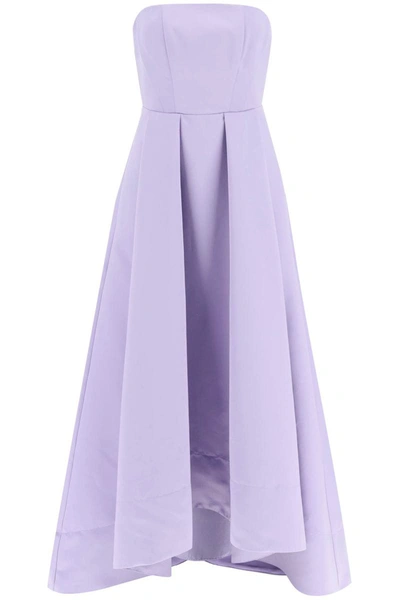 Pinko Strapless High-low Gown In Purple