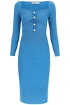 Self-portrait Self Portrait Lurex Sheath Dress With Buttons In Multicolor