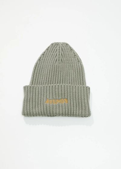 Afends Ribbed Beanie In Green