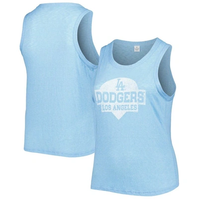 Soft As A Grape Royal Los Angeles Dodgers Plus Size High Neck Tri-blend Tank Top