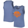 Soft As A Grape Navy Detroit Tigers Plus Size High Neck Tri-blend Tank Top In Navy