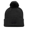 FANATICS FANATICS BRANDED BLACK PHILADELPHIA FLYERS AUTHENTIC PRO ROAD CUFFED KNIT HAT WITH POM