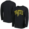 Concepts Sport Black Pittsburgh Pirates Inertia Raglan Long Sleeve Henley T-shirt In Black