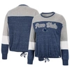 Colosseum Navy Penn State Nittany Lions Joanna Tie Front Long Sleeve T-shirt In Navy
