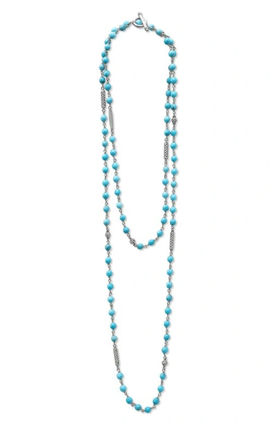 LAGOS CAVIAR ICON TURQUOISE BEAD DUAL LAYER NECKLACE